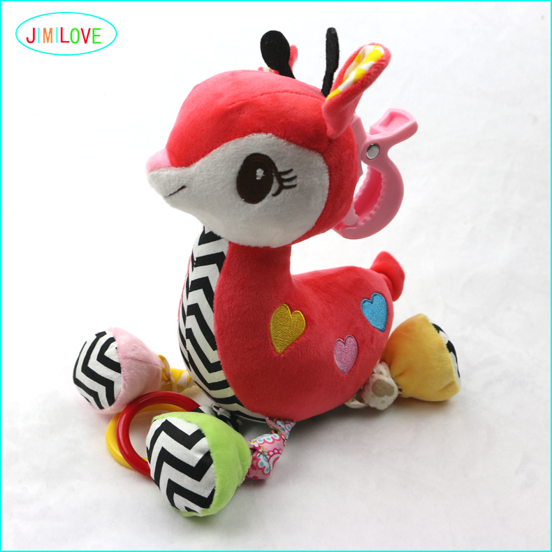 广东毛绒玩具厂婴儿玩具音乐床挂小鹿娃娃