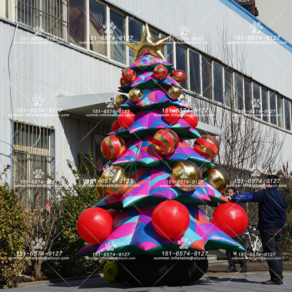 圣诞节充气圣诞树气模圣诞节大型糖果主题拱门装饰灯光气模图片