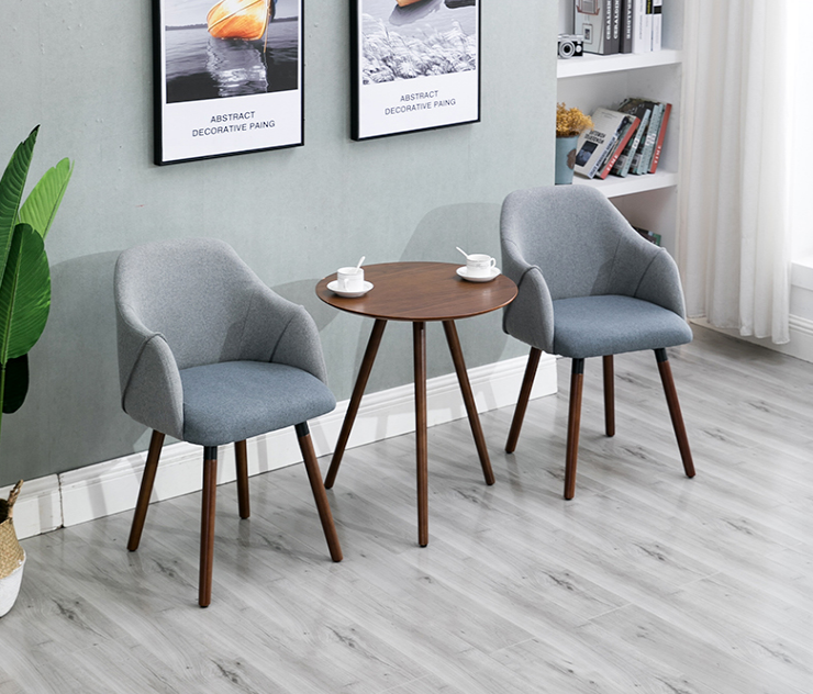 北欧现代简约实木餐椅艺阳台餐厅桌椅组合咖啡厅靠背扶手书桌椅 北欧现代简约实木餐椅布艺阳台餐椅