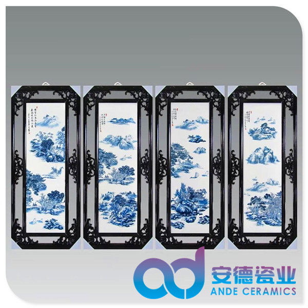 中式传统白瓷瓷板画厂家定制批发