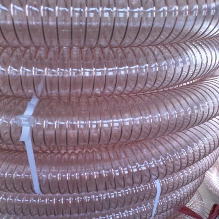 专业生产PU钢丝伸缩管木工吸尘软管通风管