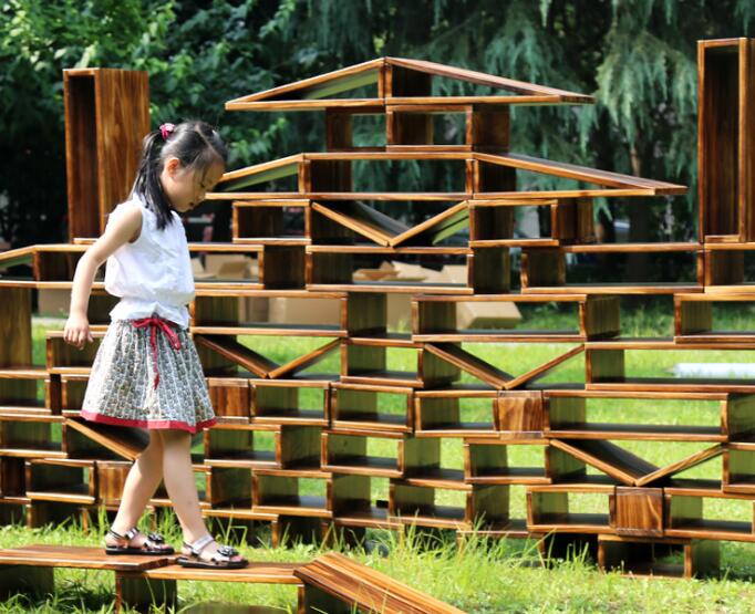 大型积木木制大积木幼儿园户外木制玩具碳化积木炭烧积木