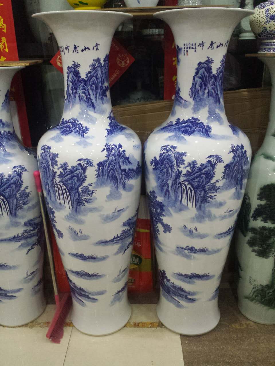西安花瓶定制陶瓷大花瓶庆典花瓶定 西安花瓶定制陶瓷大花瓶开业摆件图片