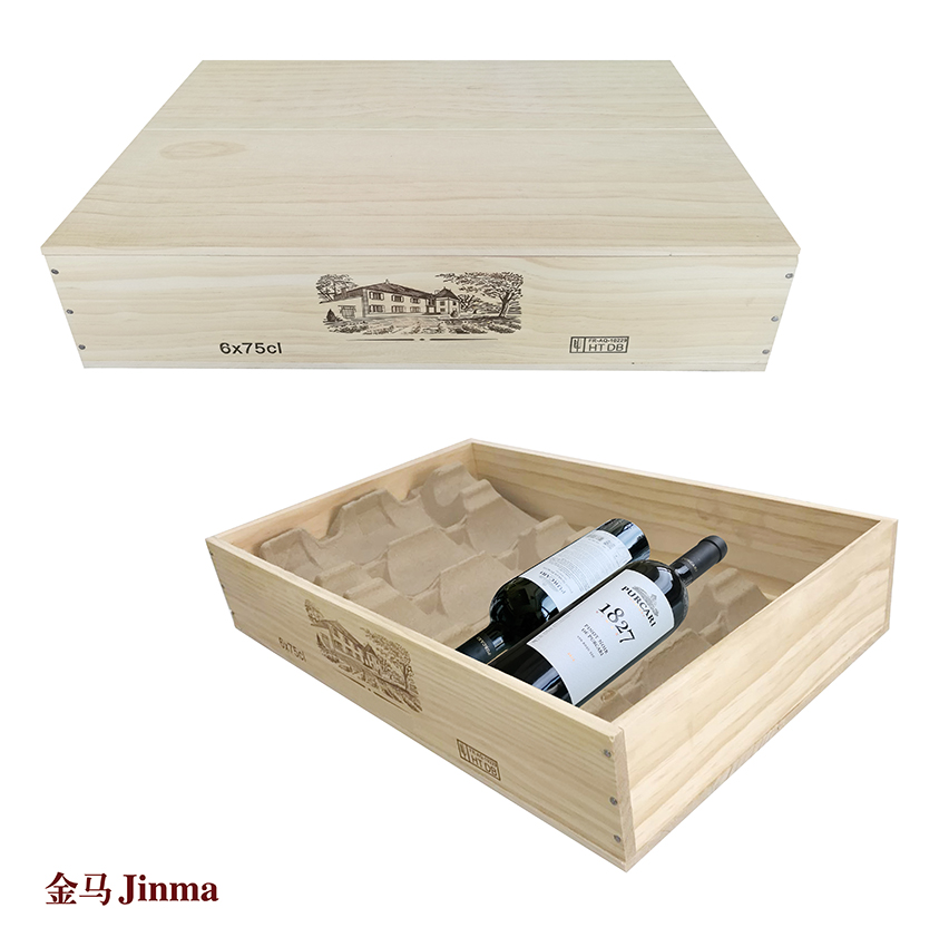 原装六支实木酒箱 实木六支装酒箱  实木酒盒 环保酒盒