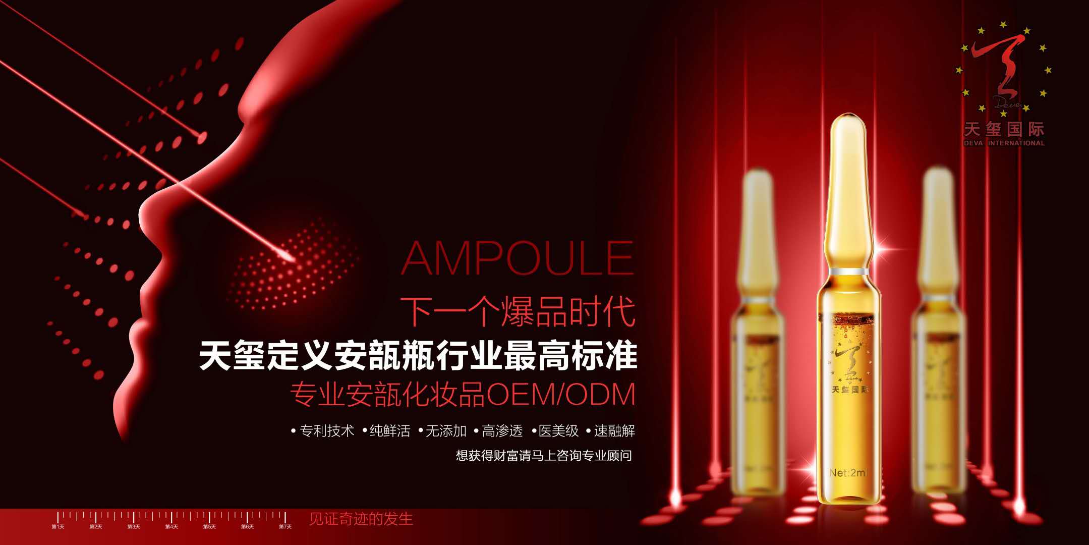 天玺化妆品生产厂家 安瓿瓶活性多肽精乳系列加工 广州一站式贴牌OEM加工图片