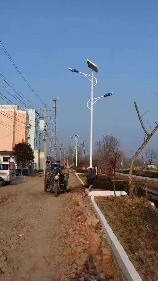 农村6米30瓦太阳能路灯图片