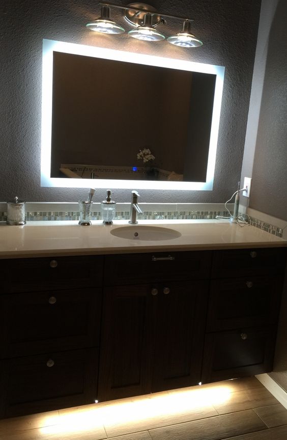 无框圆形壁挂防雾LED灯镜智能卫浴镜子浴室镜带灯外透光镜 壁挂镜