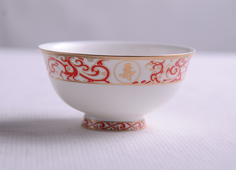 赫窑定制骨瓷寿碗祝寿碗送老人图片