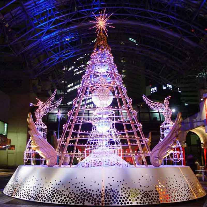 浪漫圣诞树2019爆款创意大型圣诞树 户外大型防水圣诞树装饰 松塔式圣诞树图片