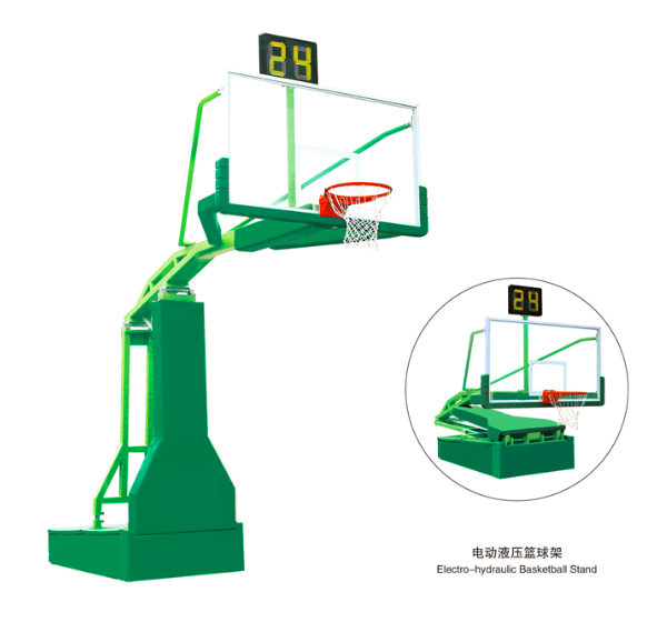 南宁篮球架体育用品厂家 定做高档仿液压篮球架带24秒计时器 康奇体育公司