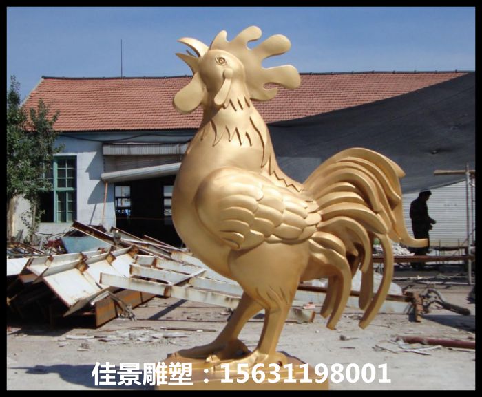 不锈钢鸡雕塑图片