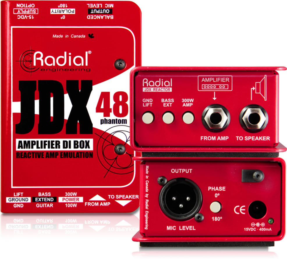 Radial JDX-48 吉他功率放大器DI直插盒批发零售 单通道DI直插盒 吉他DI盒 乐器直插盒 舞台信号转换