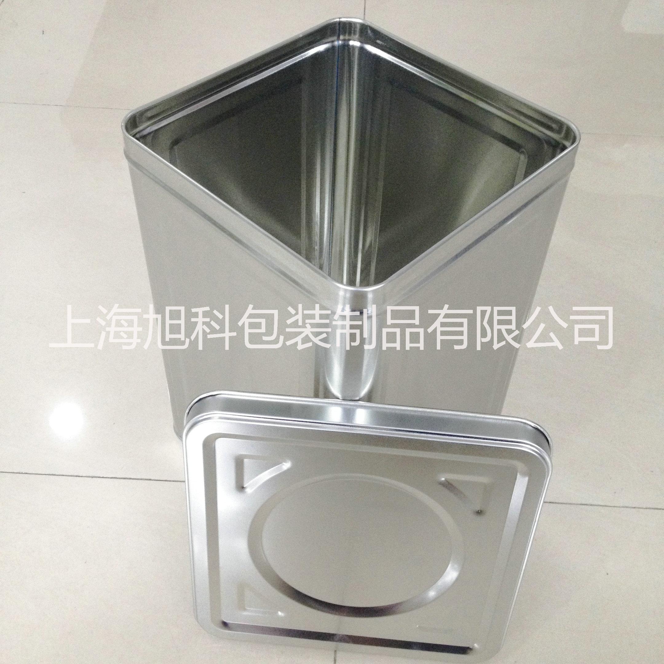 饼干桶18kg药材桶茶叶罐18L敞口干燥剂桶上海铁桶厂家定制大口方铁桶图片