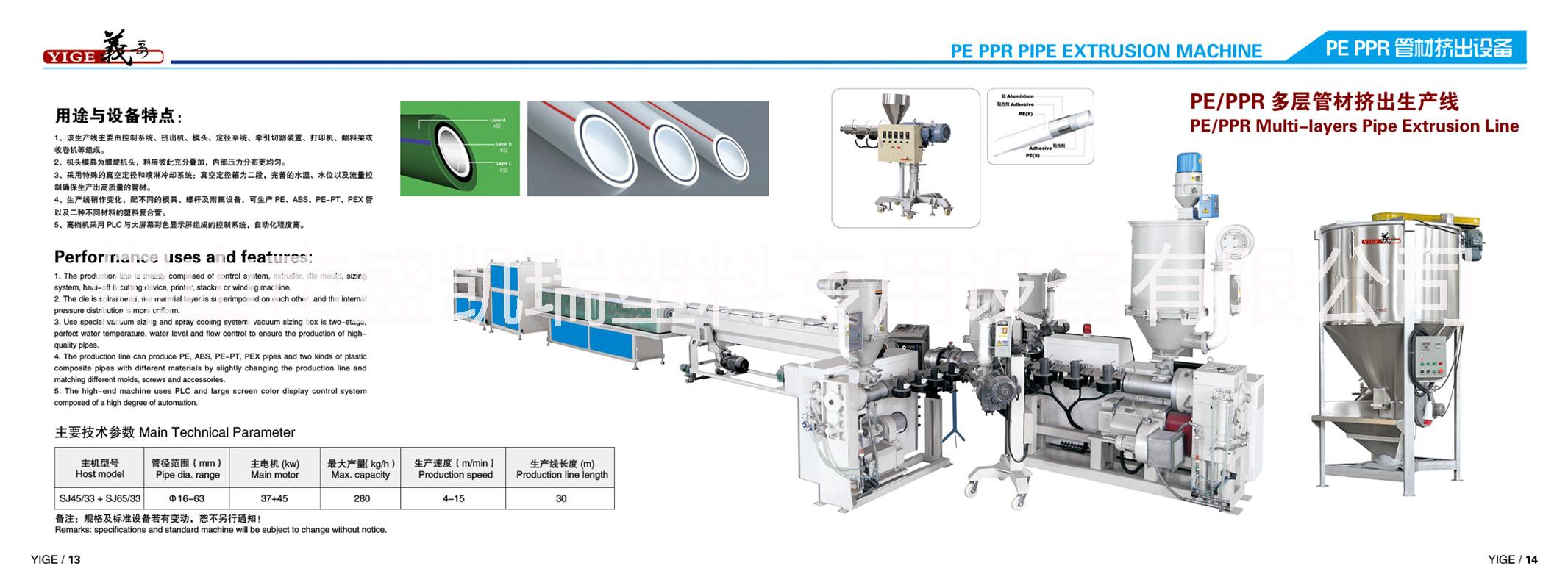 热销盛凯瑞PPR管材挤出机专业制造PPR多层管材挤出机生产线图片