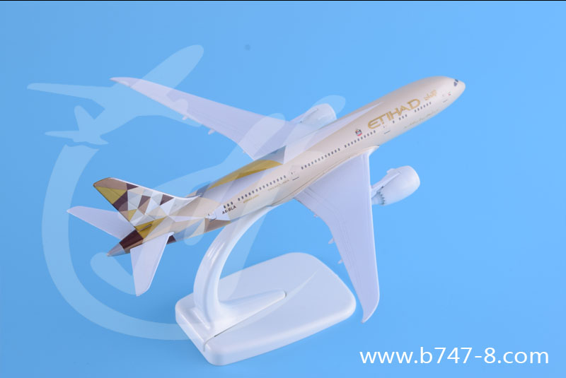 飞机模型B787-8阿提哈德航空波音梦幻客机系列合金仿真航模商务礼品玩具礼品18cm