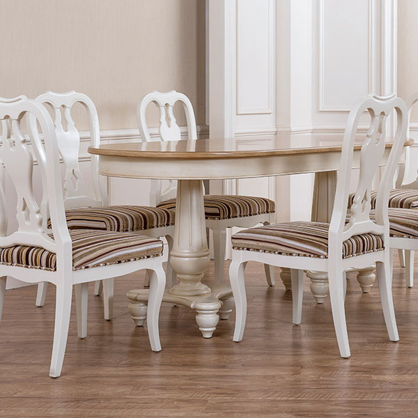 齐居置家欧式实木成套餐桌椅组合图片