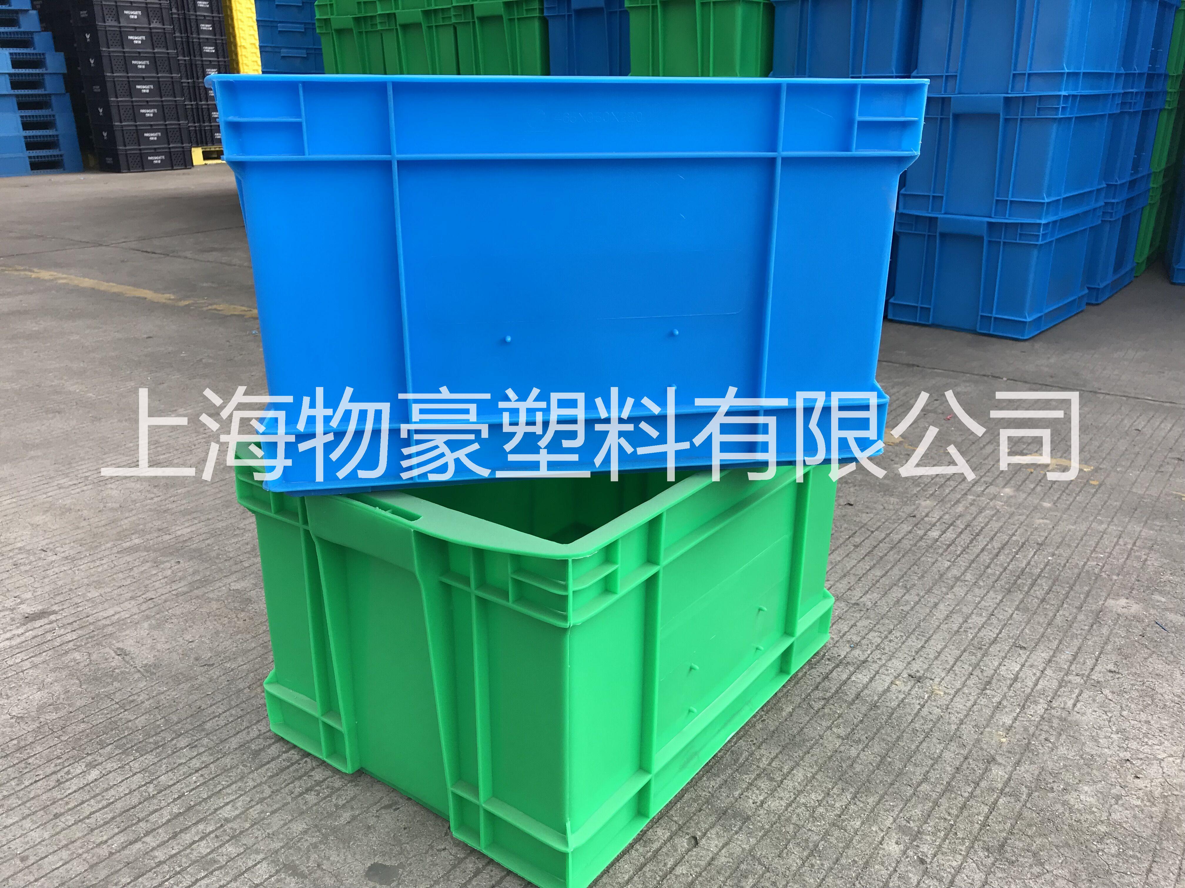 上海塑料箱厂家直销 食品级塑料周转箱 全新料塑料周转箱 465系列全新料塑料周转箱可配盖图片