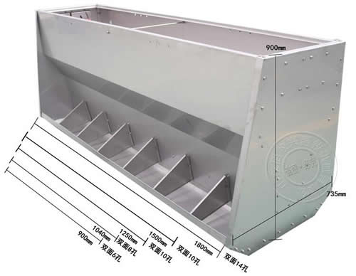 猪食槽不锈钢猪料槽自动喂料器双面采食槽自动食槽桶式食槽喂猪料槽厂家供应