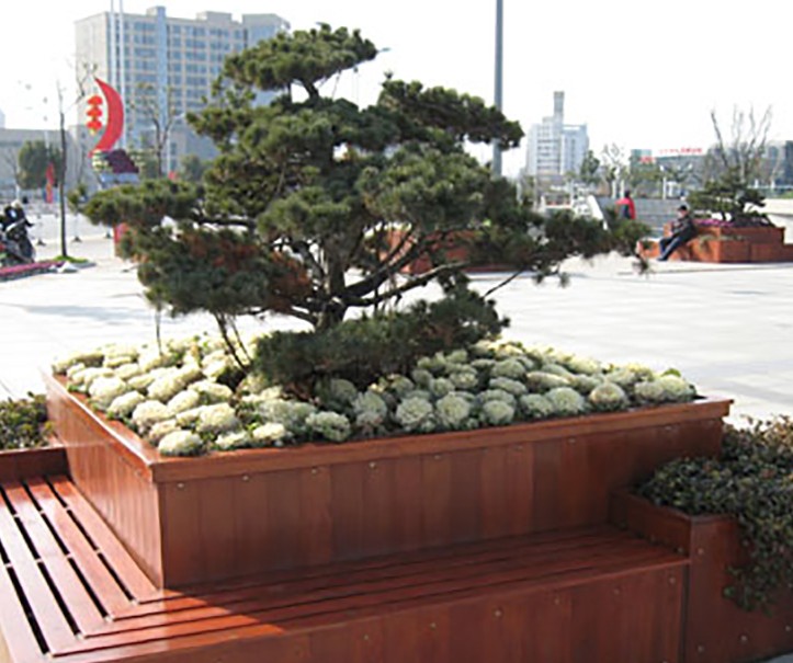 防腐木花箱碳化实木花盆长方形阳台