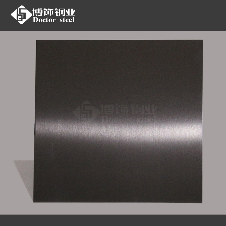 304哑光黑钛发纹不锈钢板 工程应用不锈钢装饰板  踢脚线发纹黑钛板图片