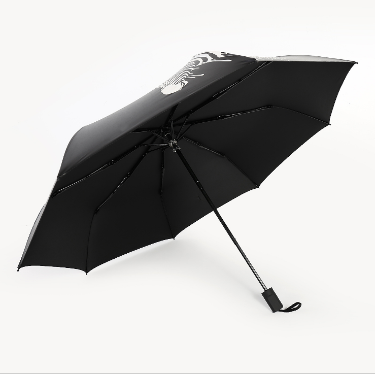 创意时尚雨伞 防紫外线 晴雨两用防晒黑胶伞现货 遇水变色斑马伞 雨伞  雨伞定制  雨伞厂家