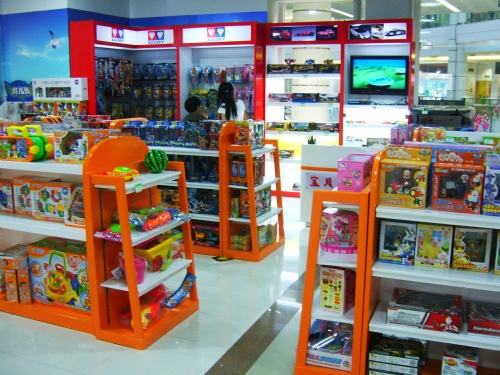 济南玩具展柜，毛绒玩具展示柜，各种玩具文具展示柜