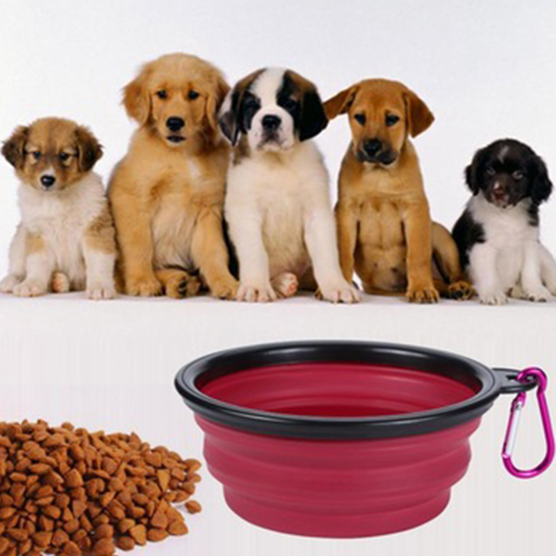 狗盆猫碗狗食碗宠物食盆 饭盘喝水旅游折叠硅胶便携碗狗狗用品