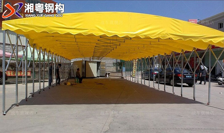 广州厂家订做伸缩雨棚汽车帆布遮阳棚折叠伸缩雨棚图片