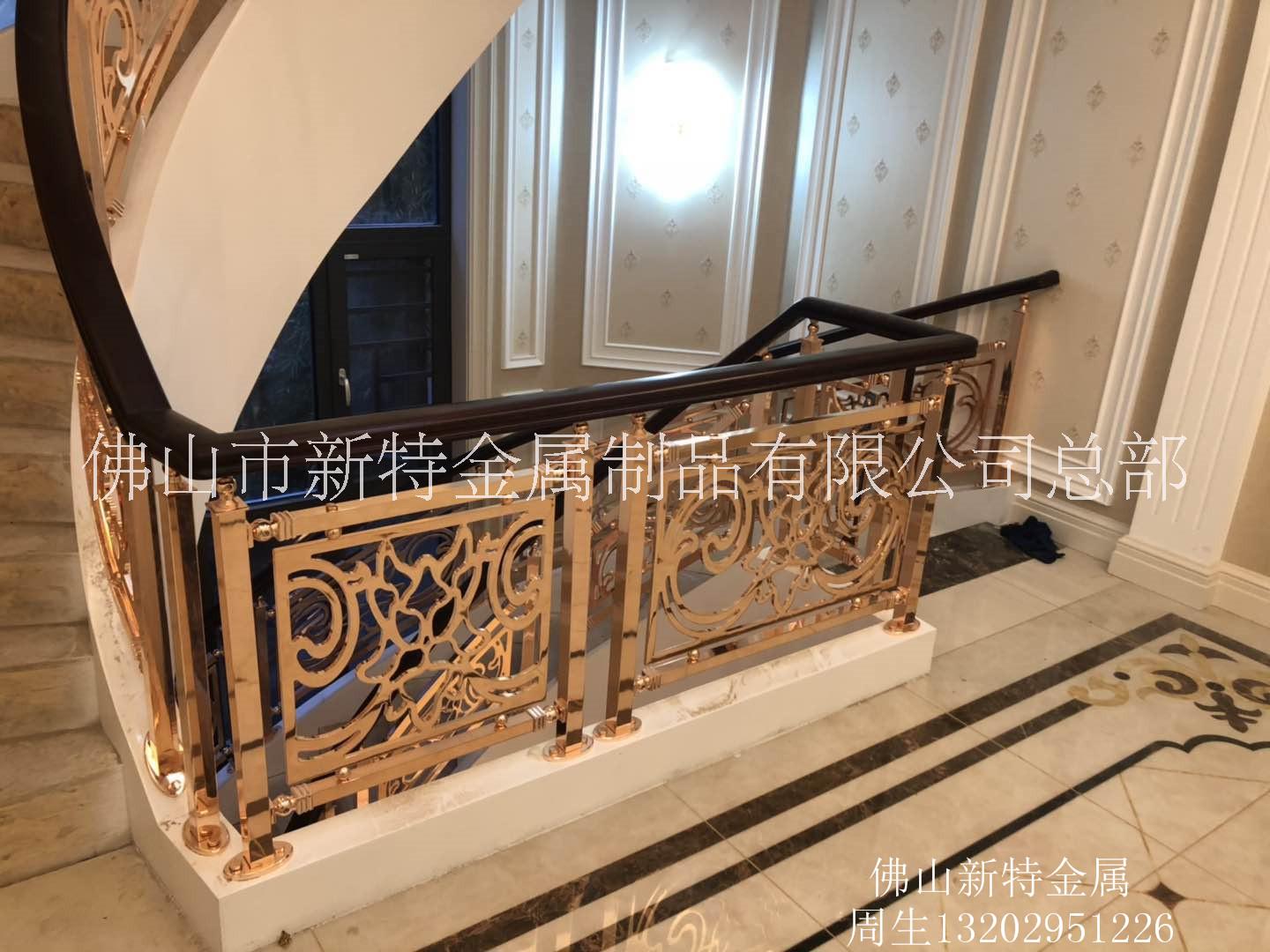 佛山市上海酒店铜铝楼梯护栏转折的平台厂家