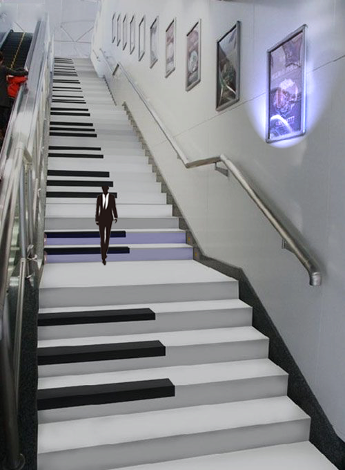 深圳音乐楼梯，地面钢琴厂家，钢琴楼梯安装，音乐互动楼梯报价，深圳音乐楼梯供应商图片