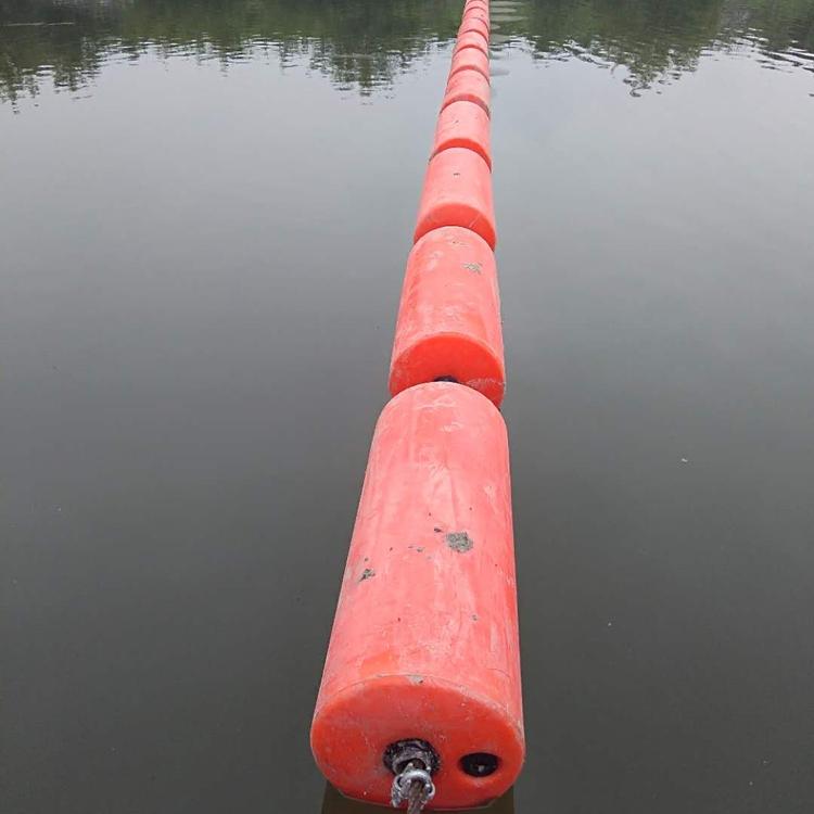 水库下游联排组合式永久拦污排浮筒直径35cm塑料浮筒厂家批发图片