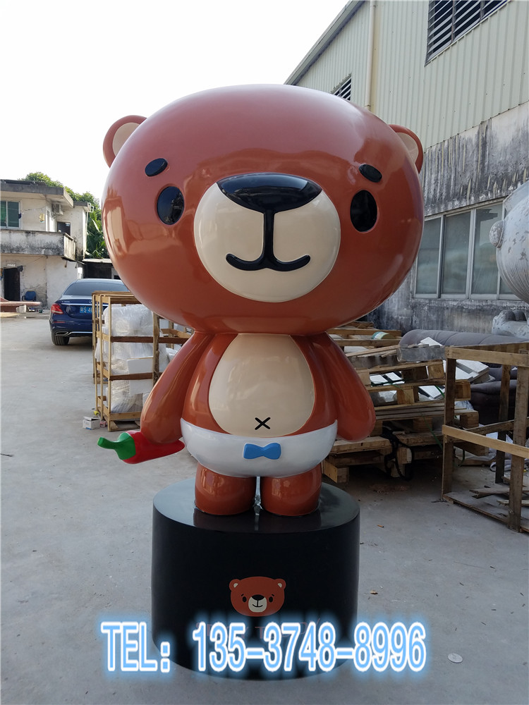玻璃钢立体泰迪熊模型雕塑批发