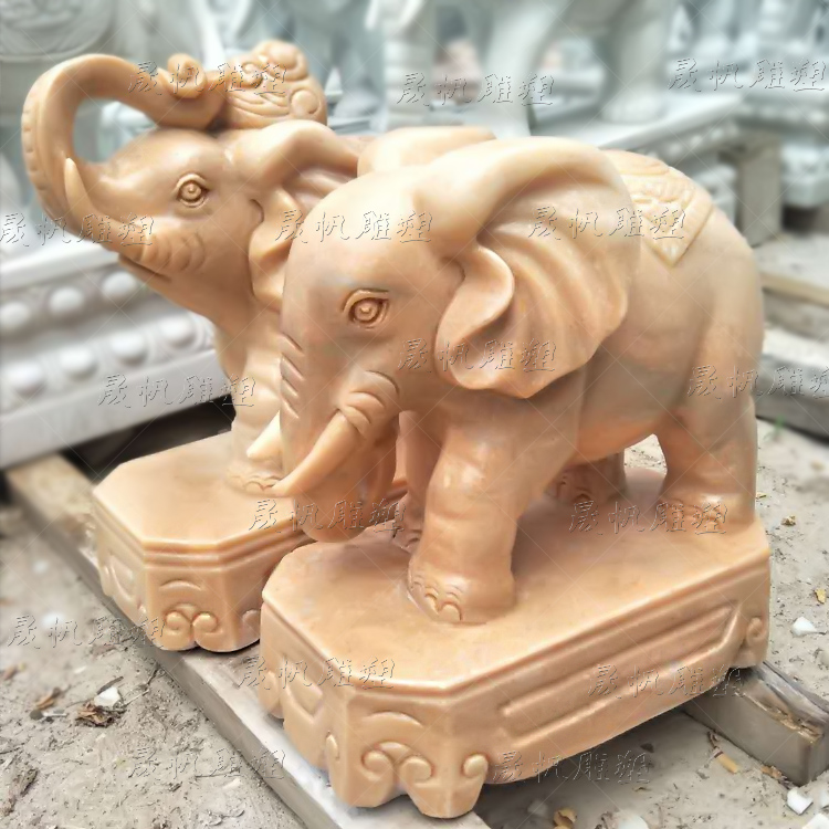 石雕汉白玉大象石雕大象汉白玉小象专业制作晚霞红石象厂家批发青石大象 石雕汉白玉大象