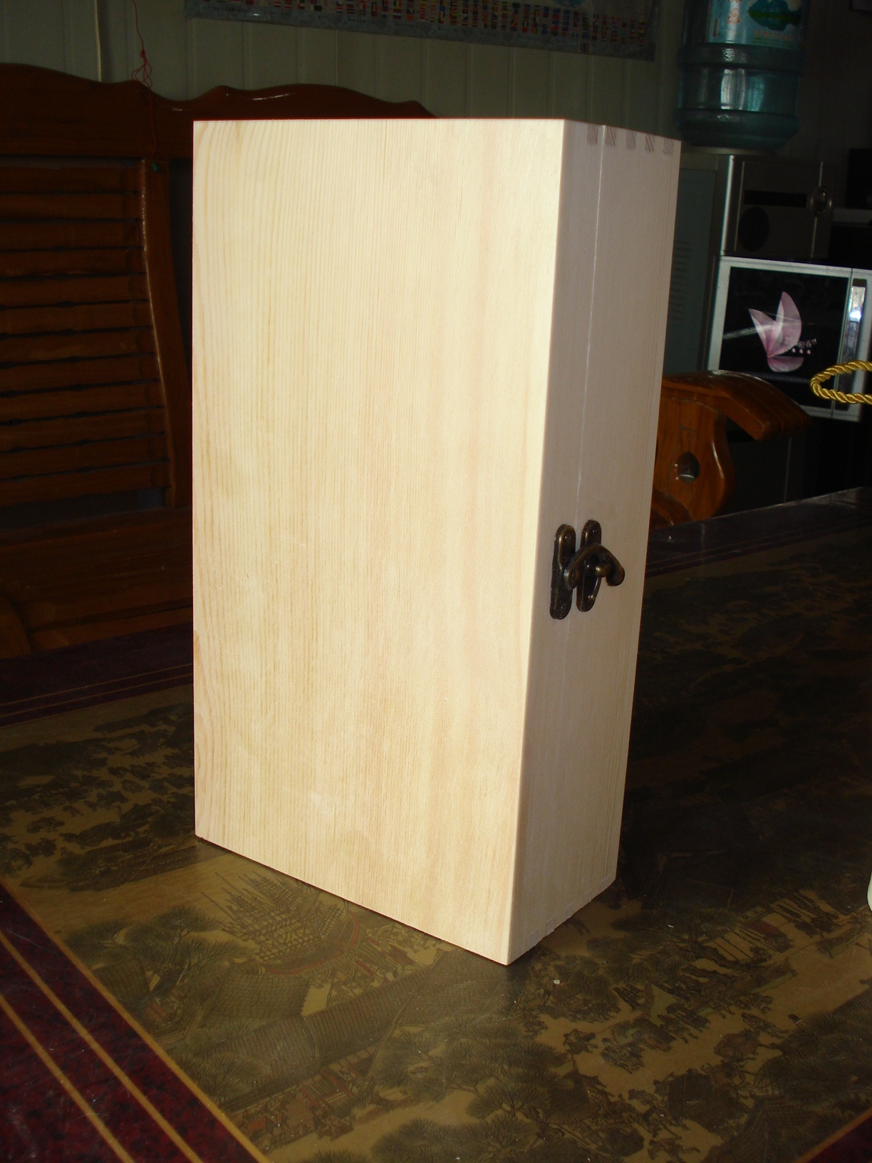 北京市松木酒盒厂家松木酒盒 新款双支皮带松木酒盒