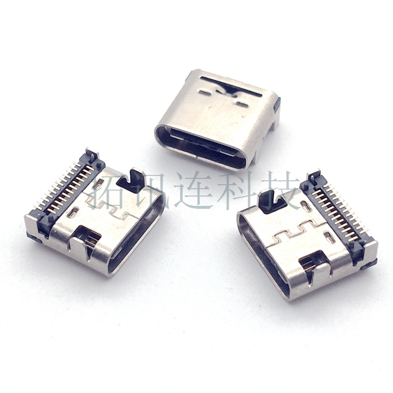 深圳市DIP+SMT母座厂家USB 3.1 C TYPE 24P DIP+SMT母座 加长款L=11.95