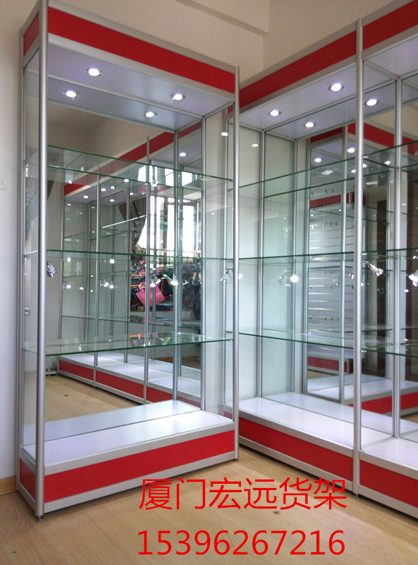 玻璃展示柜厦门翔安玻璃柜 展示架玻璃展示柜