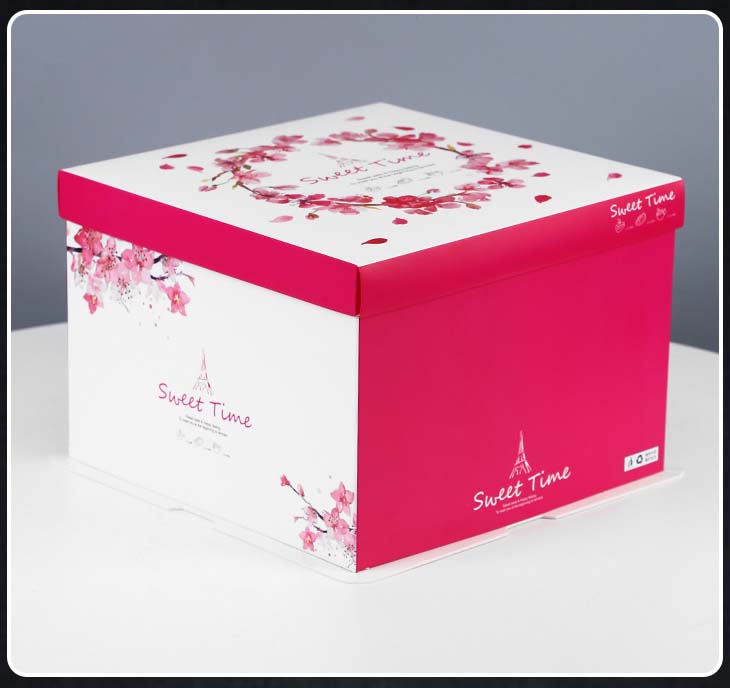 温州市手提包装纸盒厂家烘焙方形 生日蛋糕盒子6810121416寸 手提包装纸盒