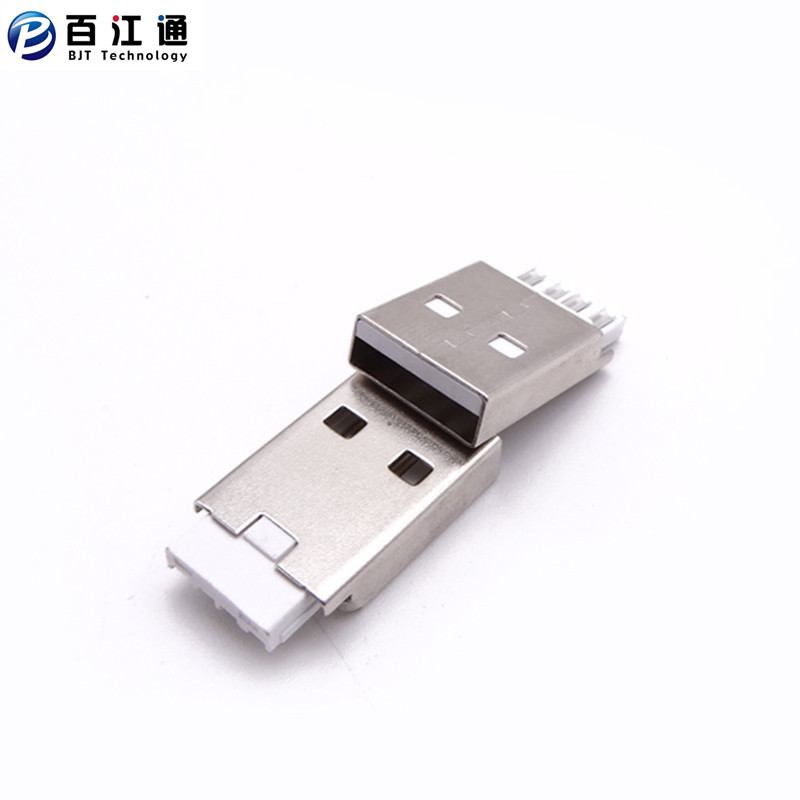 USB2.0公头  USB2.0A公  单面焊线式公头  板上立插式USB公头 4焊点