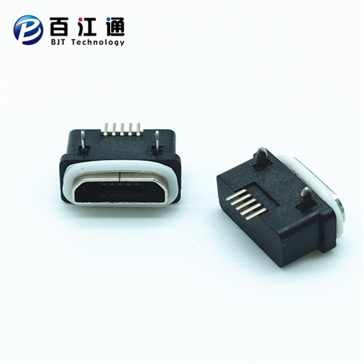 micro防水母座  micro防水母座USB-Micro防水母座 加长针固定脚插件 micro B型图片