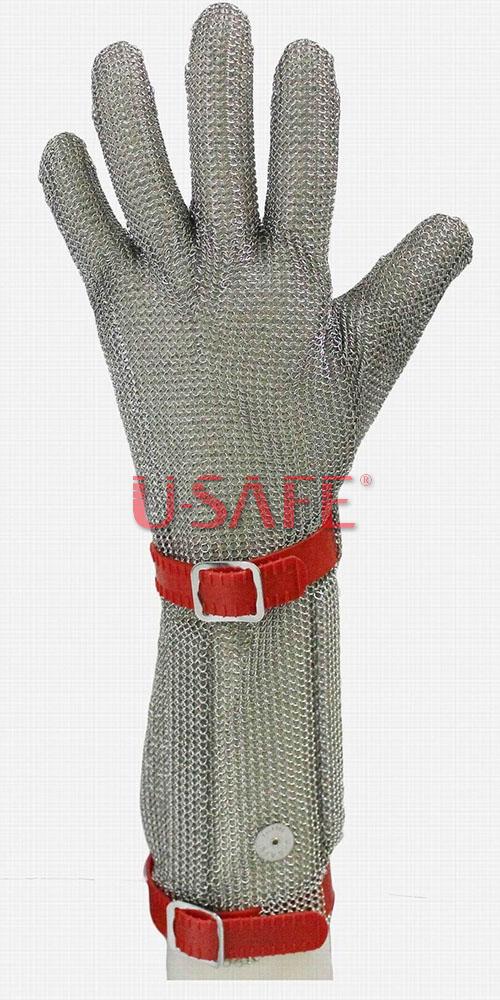 进口优赛孚加长钢丝手套1321，U-SAFE不锈钢金属防切割手套图片