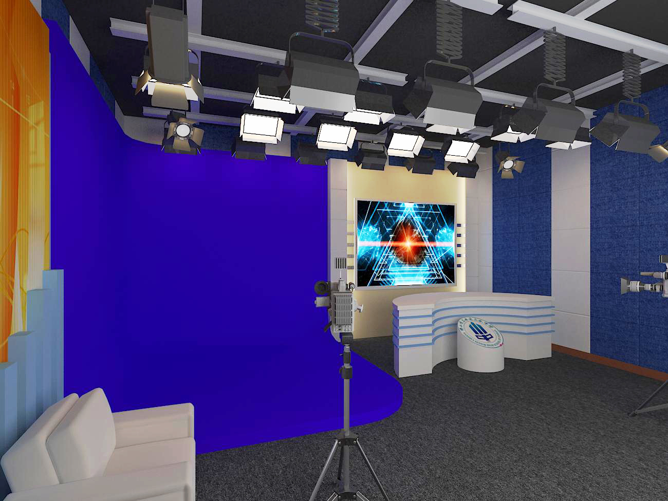 真三维虚拟4K演播室校园超清电视台虚拟演播室建设