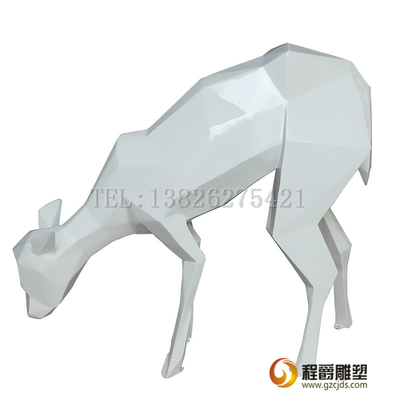 广州玻璃钢抽象切面鹿 玻璃钢切面鹿  玻璃钢抽象切面鹿 卡通鹿雕塑 定制厂家图片
