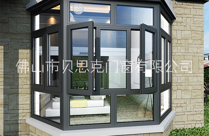 贝思克门窗订做   断桥窗纱一体窗 隔音钢化玻璃铝合金平开窗图片