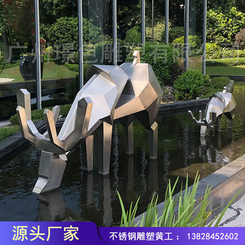 广州市不锈钢镂空鹿雕塑厂家