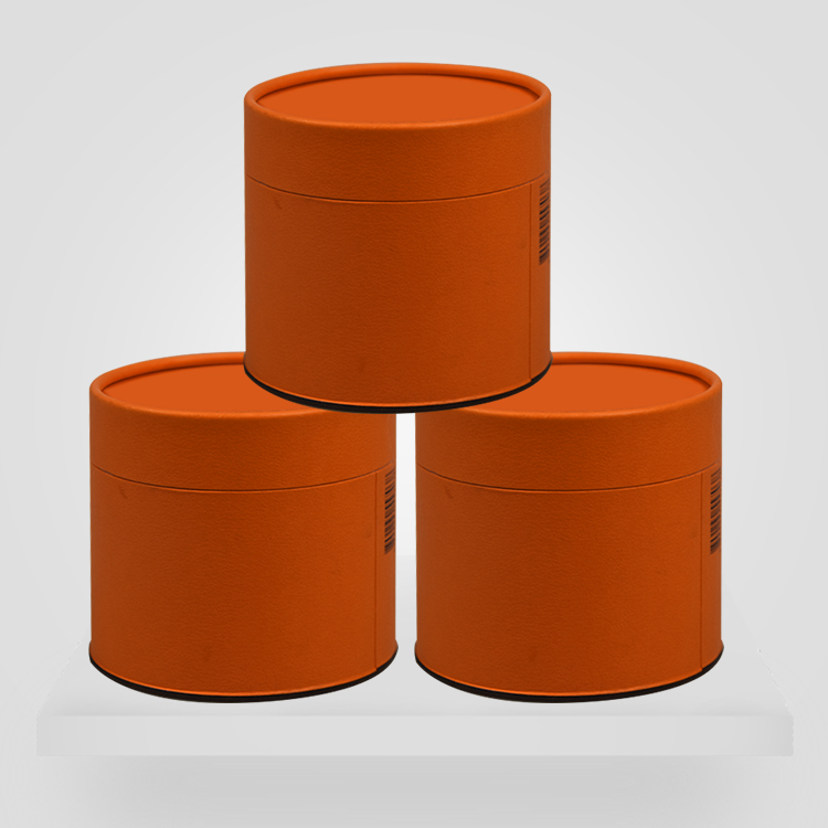 东莞市橙色纸罐厂家YB120711 橙色纸罐精美礼品包装纸筒圆形画筒茶叶纸质包装罐印刷定制