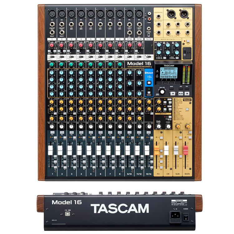 达斯冠 Model 16 Tascam 多功能调音台 多轨录音机USB音频接口调音台MIDI DAW控制器SD卡多轨录音