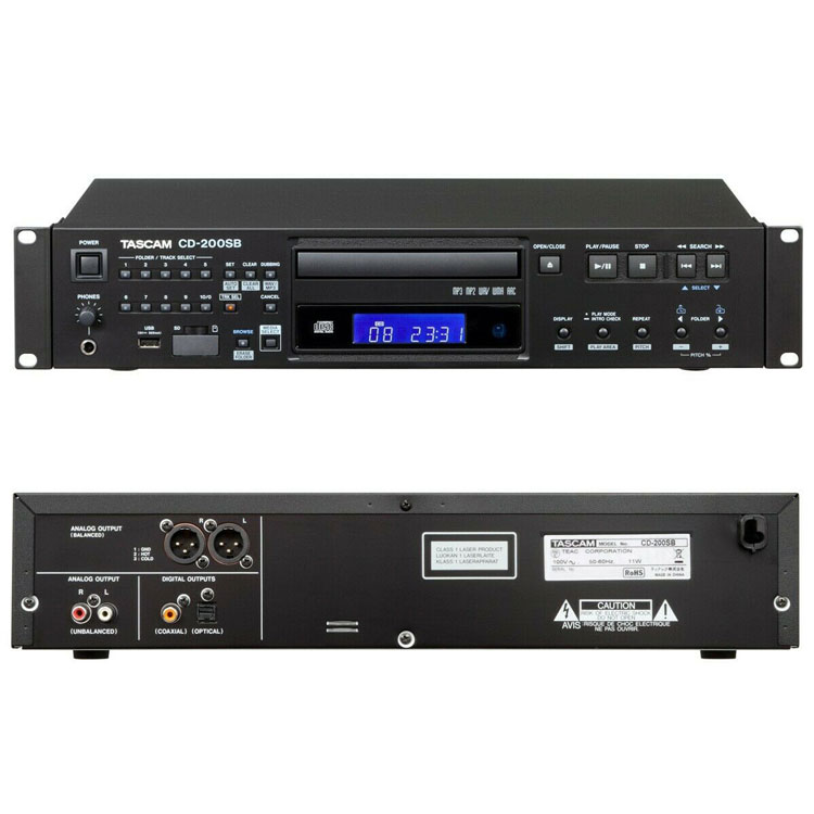 达斯冠 CD-200SB Tascam 固态/CD播放机 CD/U盘/SD卡播放 WAV/MP3高清播放专业抗震图片