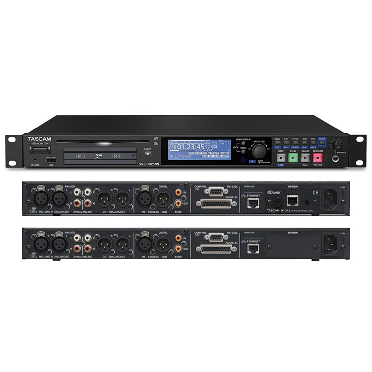 达斯冠 SS-CDR250N Tascam 多功能固态播放机 固态/CD立体声录音机 立体声播放器 双声道录音机 固态立