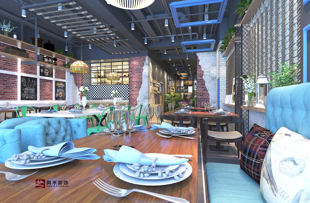济南现代西餐厅装修设计公司图片
