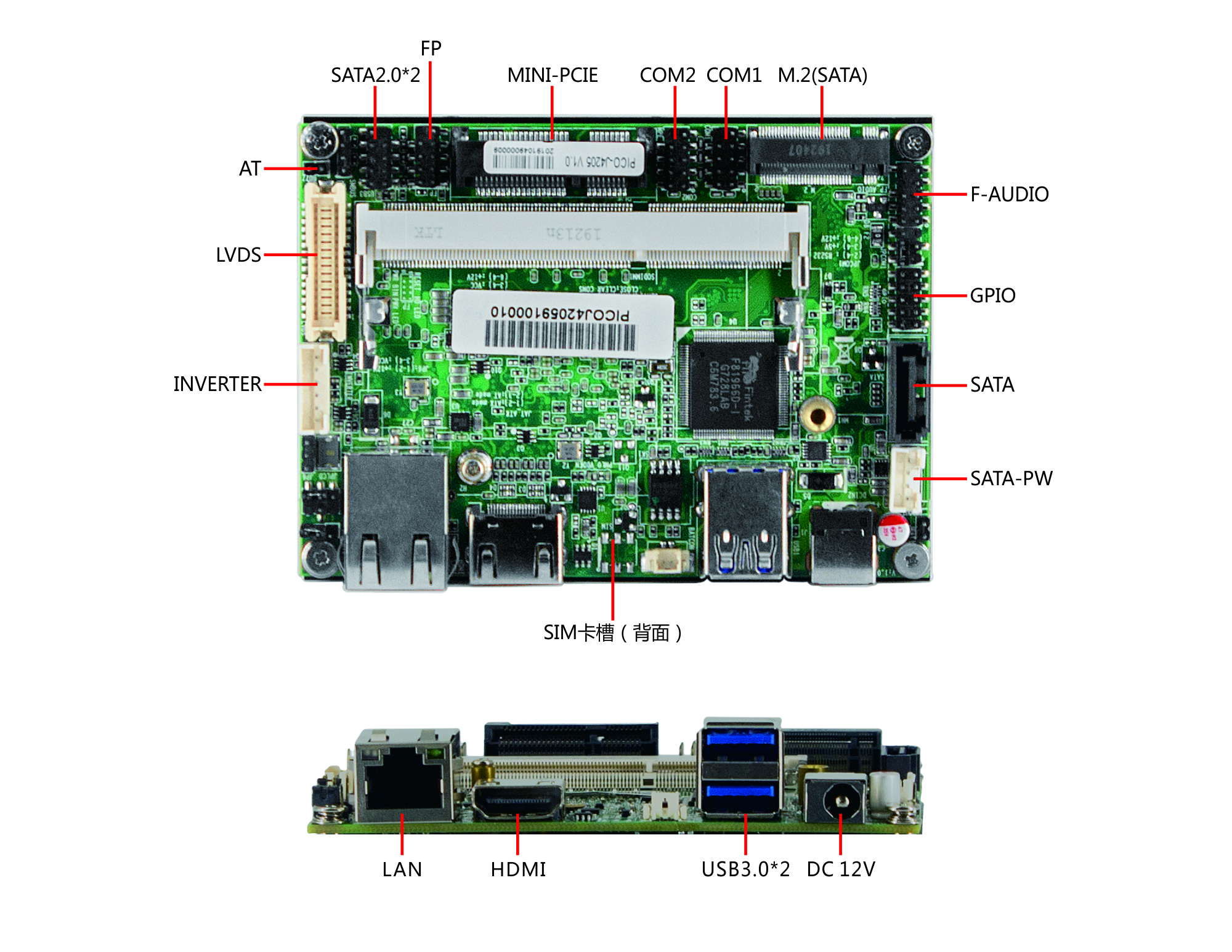 全新 PICO-J4205英特尔四核CPU2.5寸阿波罗集成工业主板单网双串LVDS显示支持SIM通讯图片
